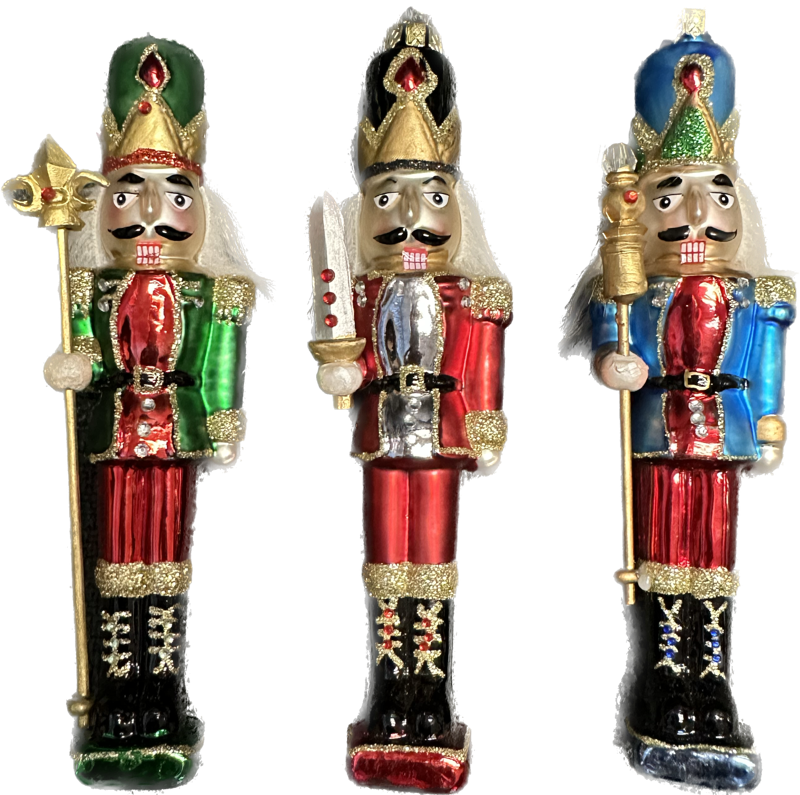 Glass Nutcracker Ornament