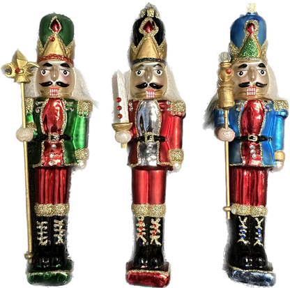 Glass Nutcracker Ornament