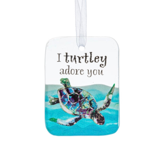 I Turtley Adore You, Coastal Glass Ornament