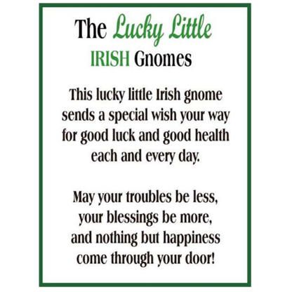 Lucky Little Irish Gnome Charm, with Insert Card