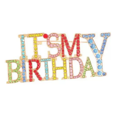 It's My Birthday, Rhinestone Brooch Pin