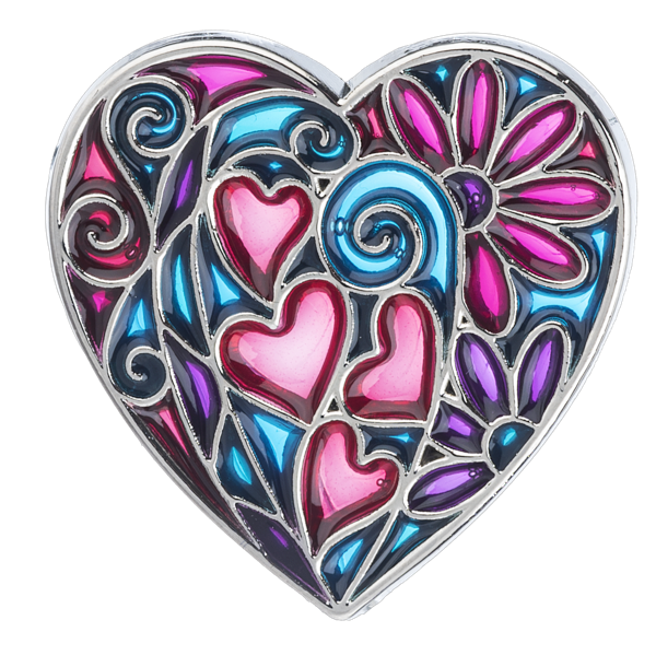 Kaleidoscope Heart Charm, with Insert Card