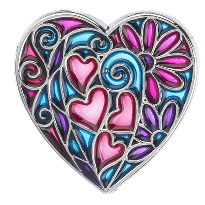 Kaleidoscope Heart Charm, with Insert Card