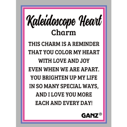 Kaleidoscope Heart Charm, with Insert Card