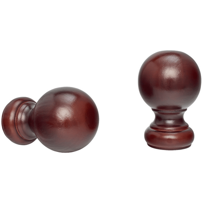 Kirsch 1 3/8" Wood Trends Wood Ball Finials (sold as pair), Mahogany