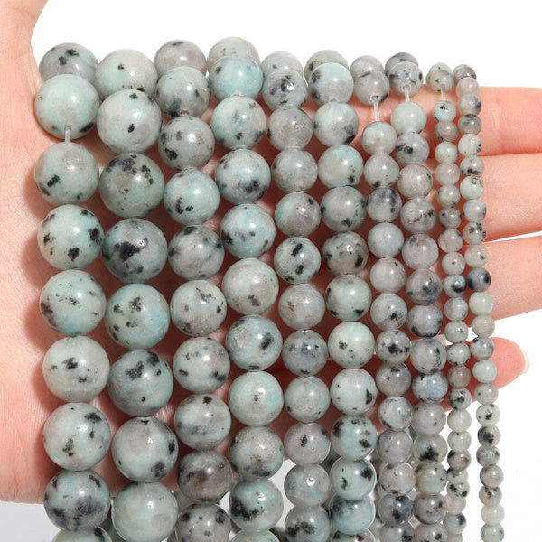 Kiwi Jasper Stone Beaded Stretch Bracelet