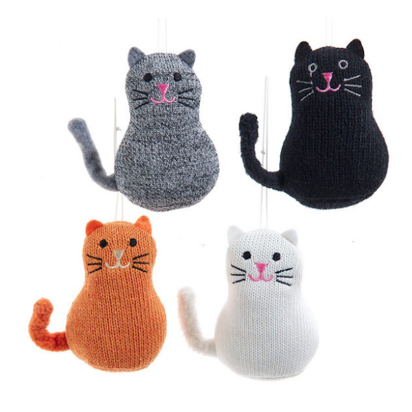 Knit Cat Ornament-Assorted Styles, each sold separately