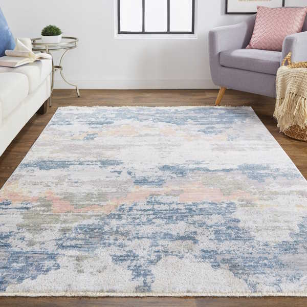 Kyra Rug-Blue, Beige, Blush, Grey