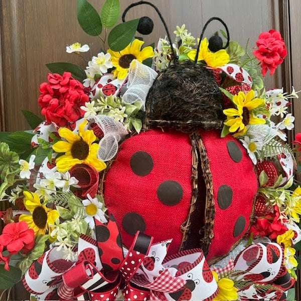 Ladybug Wreath-Handmade
