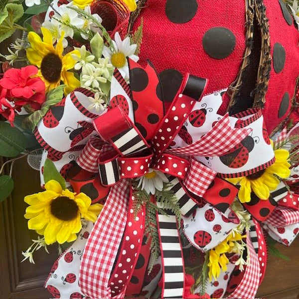 Ladybug Wreath-Handmade