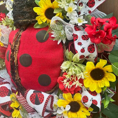 Ladybug Wreath-Handmade
