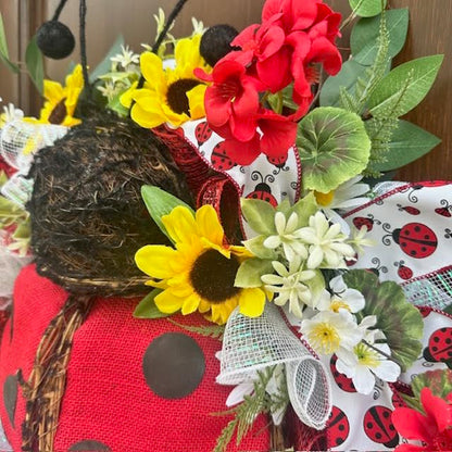 Ladybug Wreath-Handmade