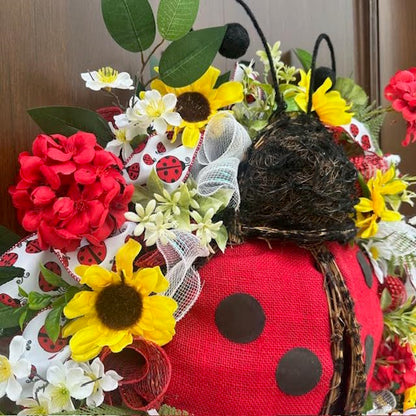 Ladybug Wreath-Handmade