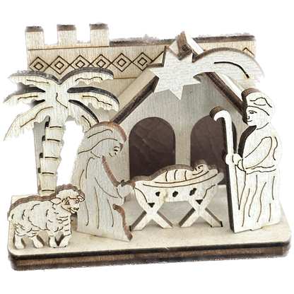 Wood Laser Cut Nativity Ornament, 4 styles