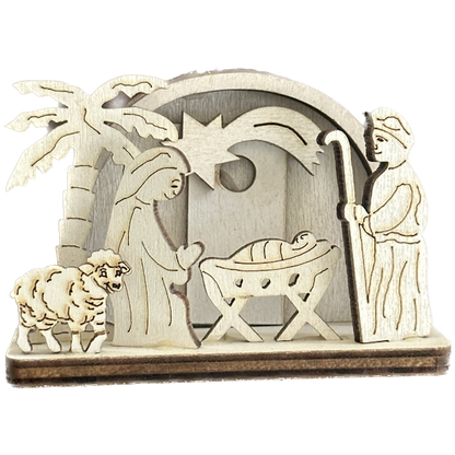 Wood Laser Cut Nativity Ornament, 4 styles