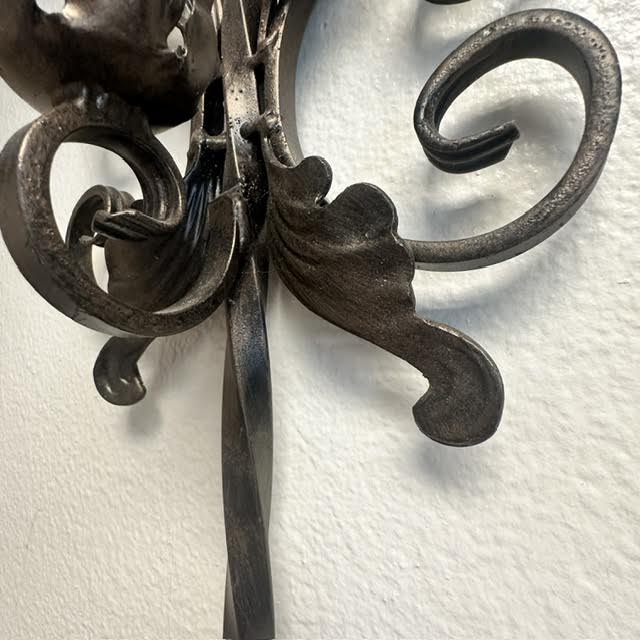 Iron Leaf Scroll-Wall Candle Sconce