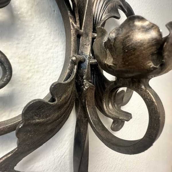 Iron Leaf Scroll-Wall Candle Sconce