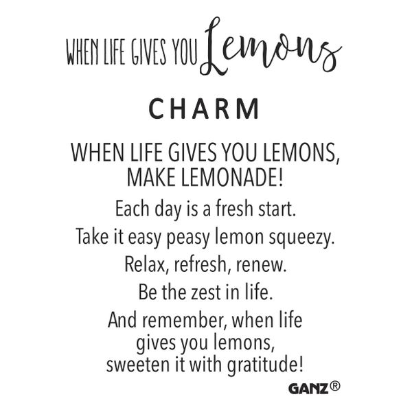 When Life gives You Lemons Charm, with Insert Card