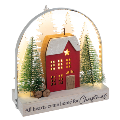 Light Up Arch Home Scenery-"All Hearts Come Home For Christmas"