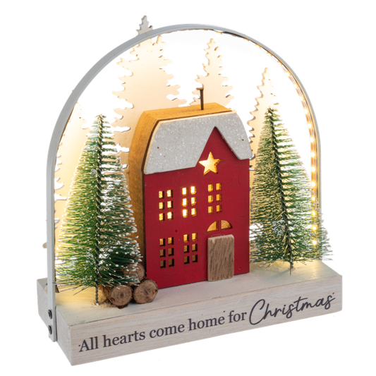 Light Up Arch Home Scenery-"All Hearts Come Home For Christmas"