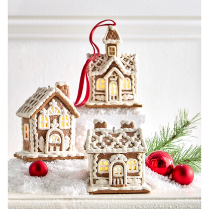 Lighted Gingerbread House Ornament-Assorted, each sold separately