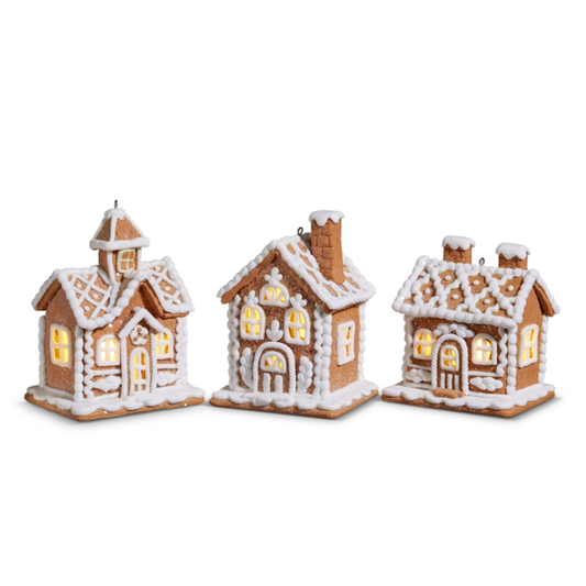 Lighted Gingerbread House Ornament-Assorted, each sold separately