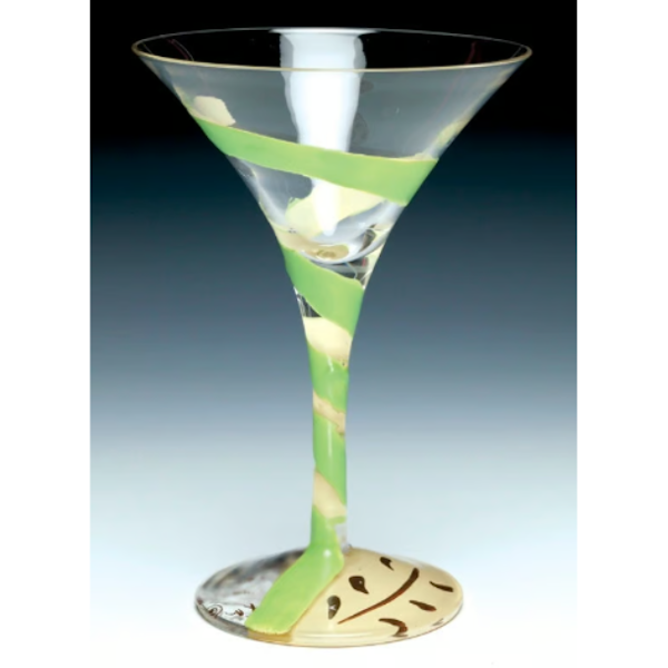 Lolita "Appletini" Hand Painted Martini Glass, Retired