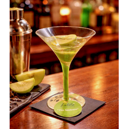 Lolita "Appletini" Hand Painted Martini Glass, Retired