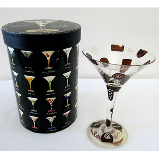 Lolita "Chocolatini" Hand Painted Martini Glass, Retired