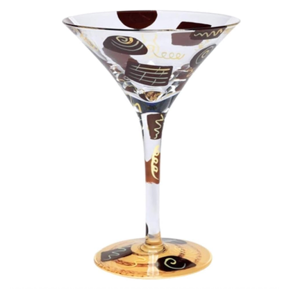 Lolita "Chocolatini" Hand Painted Martini Glass, Retired
