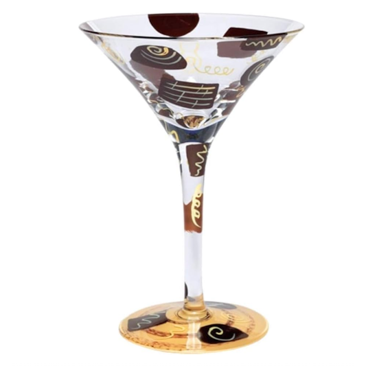 Lolita "Chocolatini" Hand Painted Martini Glass, Retired