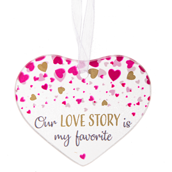 Our Love Story Is My Favorite, glass ornament