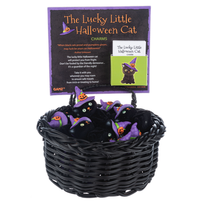 The Lucky Little Halloween Cat Charm with Insert Card