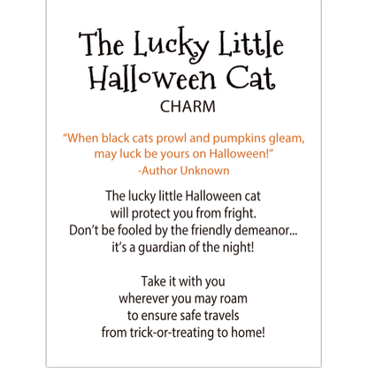 The Lucky Little Halloween Cat Charm with Insert Card