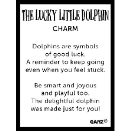 Lucky Little Dolphin Charm, with Insert Card