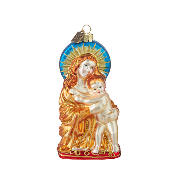 Madonna and Child Glass Ornament