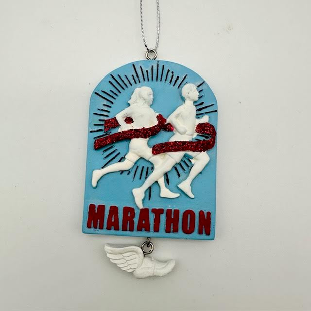 Marathon Runner w/Winged Shoe Dangle Ornament