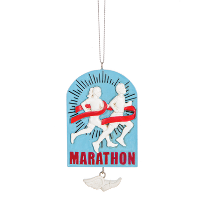 Marathon Runner w/Winged Shoe Dangle Ornament