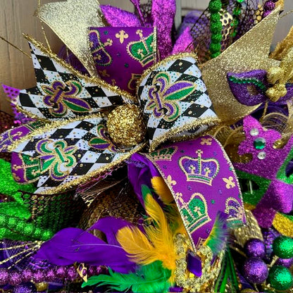 Mardi Gras Wreath-Handmade