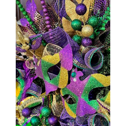 Mardi Gras Wreath-Handmade