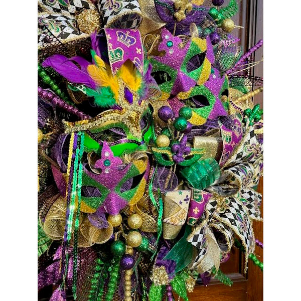 Mardi Gras Wreath-Handmade