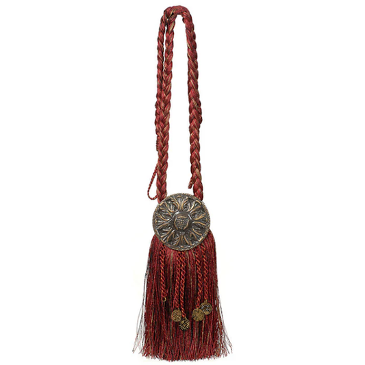 Medallion Tieback, Burgundy Mix