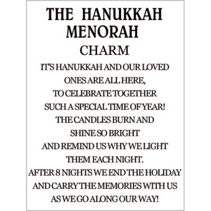 The Hanukkah Menorah Charm, with Insert Card