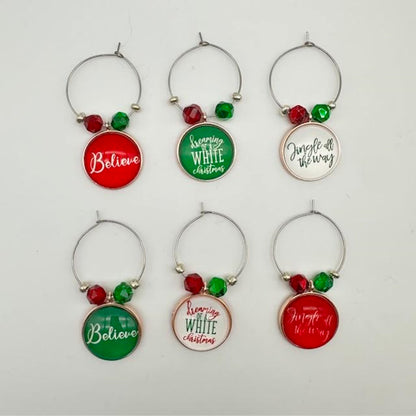 Merry Little Wine Charms-Set of 6
