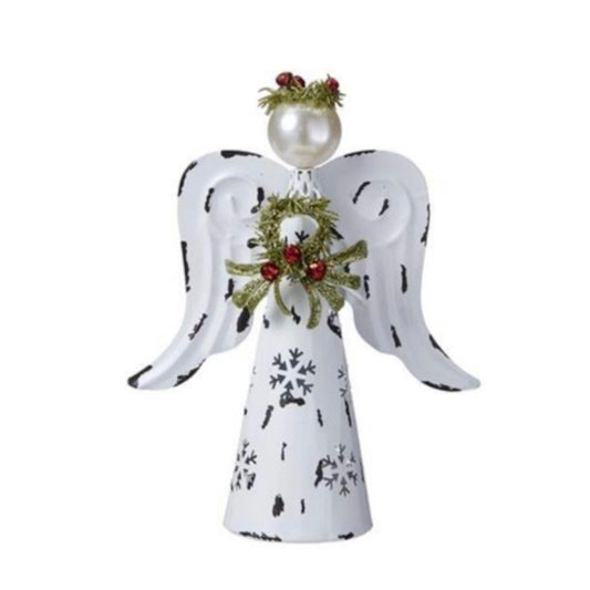 Farmhouse Distressed Metal Light-Up Angel