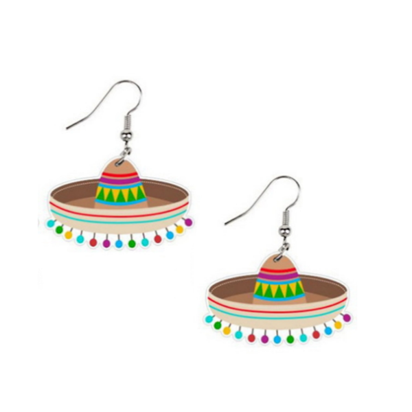 Mexican Hat Acrylic Earrings