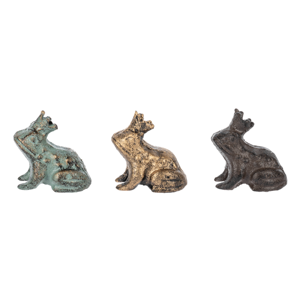 Mini Frog Prince Figurine-Cast Iron, Assorted Colors, each sold separately