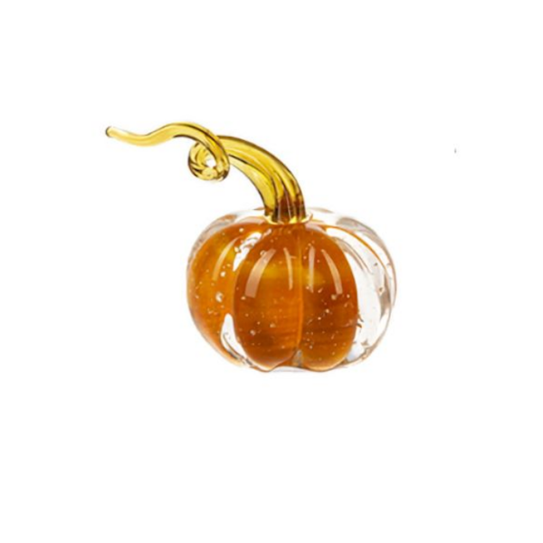 Mini Glass Pumpkin Figurine-Assorted, each sold seperately