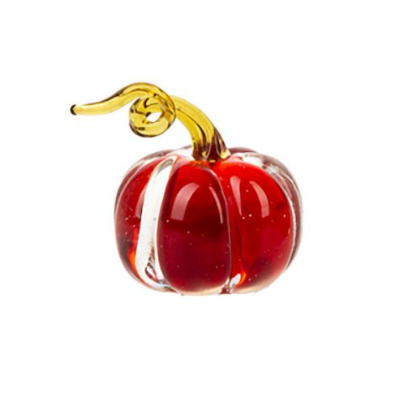 Mini Glass Pumpkin Figurine-Assorted, each sold seperately