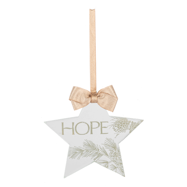 Mirror Star Ornament-Assorted Joy, Peace, Hope, each sold separately